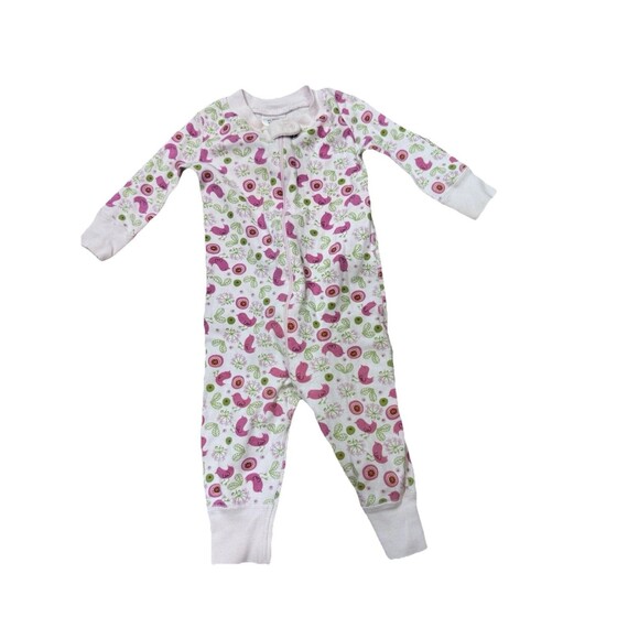 Hanna Andersson Other - Hannah Andersson Infant Girl Pink Bird Floral Footless Sleeper Pajamas Size 6-9